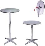 TRUTZHOLM 2x Stehtisch 2in1 H&ouml;henverstellbar 70 Bis115cm Durchmesser 60cm Aluminium