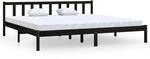 vidaXL Massivholzbett Schwarz Kiefer 200x200 cm923566