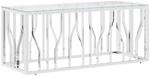 vidaXL Couchtisch 110x45x45 cm Edelstahl und Glas Modell 6