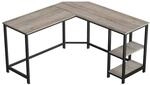 Vasagle Schreibtisch L-f&ouml;rmig 138 cm x 138 cm x 76 cm Greige-Schwarz