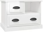 vidaXL Nachttisch Hochglanz-Wei&szlig; 60x39x45 cm