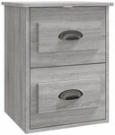 vidaXL Wand-Nachttisch Grau Sonoma 41,5x36x53 cm