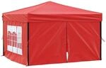 vidaXL Partyzelt Faltbar mit Seitenw&auml;nden Rot 3x3 m Modell 1
