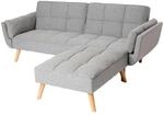 MCW Schlafsofa K18 Stoff/Textil Hellgrau