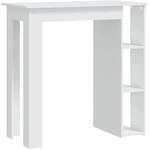 vidaXL Bartisch mit Regal Wei&szlig; 102x50x103,5 cm Holzwerkstoff 809458