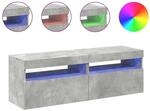vidaXL TV-Schr&auml;nke LED-Leuchten 2 Stk Betongrau 60x35x40 cm 804418