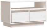 vidaXL TV-Schrank Wei&szlig; 60x35x37 cm Massivholz Kiefer 813426