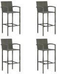vidaXL Barhocker 4 Stk Grau Poly Rattan 313456