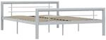 vidaXL Bettgestell Grau und Wei&szlig; Metall 140 x 200 cm618328