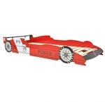 vidaXL Kinderbett mit LED im Rennwagen-Design 90 x 200 cm Rot 243936