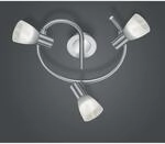 Trio LED-Deckenleuchte Levisto Nickel matt