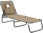 vidaXL Sonnenliege Klappbar Oxford-Gewebe & Pulverbeschichteter Stahl Taupe