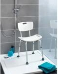 Wenko Badhocker mit R&uuml;ckenlehne Secura Kunststoff 49 x 68,5-85,5 x 54 cm Wei&szlig;