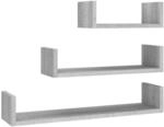 vidaXL Wandregale 3 Stk Grau Sonoma Holzwerkstoff 815262