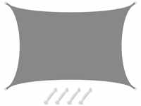 AMANKA Polyester Sonnensegel Wasserdicht - 5 x 3 m Rechteckig Grau