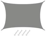 AMANKA Polyester Sonnensegel Wasserdicht - 5 x 3 m Rechteckig Grau