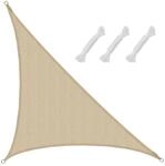 AMANKA HDPE Sonnensegel - 4,2 x 4,2 x 6 m Dreieck Beige