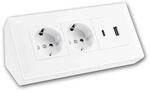 ChiliTec 2-Fach Steckdosenblock USB A&C Wei&szlig; 250V 16A
