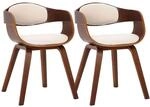 CLP 2er Set St&uuml;hle Kingston Kunstleder Walnuss/Creme