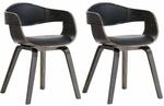 CLP 2er Set St&uuml;hle Kingston Kunstleder Schwarz/Grau