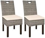 vidaXL Esszimmerstuhl 2 Stk Kubu-Rattan Mangoholz 243639
