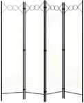 vidaXL 4 Tlg Raumteiler Wei&szlig; 160x180 cm 320706