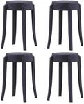 vidaXL Stapelbare Hocker 4 Stk Schwarz Kunststoff 247278