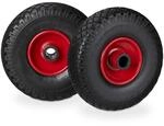 Relaxdays Sackkarrenrad 2er Set Vollgummi Schwarz Rot Pannensicher 26 cm x 8,5 cm 1