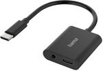 Hama Audio-Adapter 2in1 Audio + Laden USB-C-Stecker 3,5 mm Klinke/USB-C-Buchse