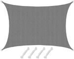 AMANKA HDPE Sonnensegel - 3 x 4 m Rechteckig Grau
