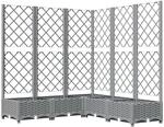 vidaXL Pflanzk&uuml;bel mit Rankgitter Hellgrau 120x120x121,5 cm PP 153277
