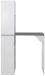 vidaXL Bartisch mit Schrank Wei&szlig; 115x59x200 cm mit Grau-Tischplatte