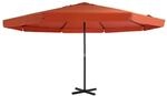 vidaXL Sonnenschirm Aluminium-Mast 500 cm Terrakotta-Rot 44477