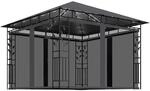 vidaXL Pavillon mit Moskitonetz & LED-Lichterkette 3x3x2,73m Anthrazit 3070316