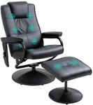 HOMCOM Massagesessel mit Hocker Liegefunktion Elektrisch Fernbedienung Schwarz