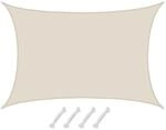AMANKA Polyester Sonnensegel Wasserdicht - 7 x 5 m Rechteckig Beige