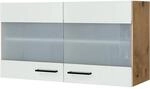 Flex-Well Exclusiv K&uuml;chen-Glas-Oberschrank Vintea 100cm Magnolie - Lancelot Oak