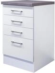 Flex-Well Exclusiv K&uuml;chen-Schubkasten-Unterschrank Joelina 50 cm Wei&szlig;
