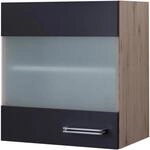Flex-Well Exclusiv K&uuml;chen-Glas-H&auml;ngeschrank Lara 50 cm Anthrazit-San Remo Eiche