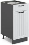 Vicco K&uuml;chenunterschrank Fame-Line Wei&szlig; Landhaus/Anthrazit 40 cm ohne...