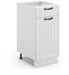 Vicco K&uuml;chenunterschrank Fame-Line Wei&szlig; Landhaus/Wei&szlig; 40 cm ohne Arbeitsplatte