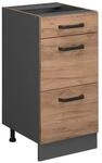 Vicco K&uuml;chenunterschrank R-Line Goldkraft Eiche/Anthrazit 40 cm mit Schubladen ohne