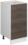 Vicco K&uuml;chenunterschrank R-Line Grau/Wei&szlig; 40 cm mit Schubladen ohne Arbeitsplatte
