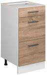 Vicco K&uuml;chenunterschrank R-Line Sonoma/Wei&szlig; 40 cm mit Schubladen ohne Arbeitsplatte