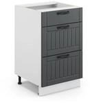 Vicco K&uuml;chenunterschrank Fame-Line Anthrazit/Wei&szlig; 50 cm ohne Arbeitsplatte