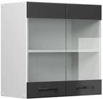 Vicco K&uuml;chenglasschrank R-Line Glash&auml;ngeschrank Anthrazit Landhaus/Wei&szlig; 60 cm