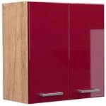 Vicco H&auml;ngeschrank R-Line H&auml;ngender K&uuml;chenschrank Bordeaux Hochglanz/Goldkraft