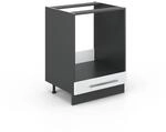 Vicco Herdumbauschrank Fame-Line Wei&szlig; Hochglanz/Anthrazit 60 cm ohne Arbeitsplatte