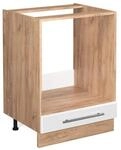 Vicco Herdumbauschrank Fame-Line Wei&szlig; Hochglanz/Goldkraft Eiche 60 cm ohne
