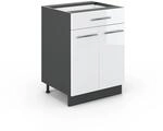 Vicco K&uuml;chenunterschrank Fame-Line Wei&szlig; Hochglanz/Anthrazit 60 cm mit Schublade